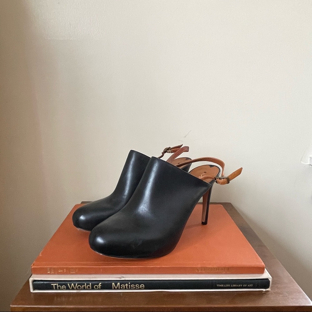 Via Spiga Leather Contrast Sling Back Mule